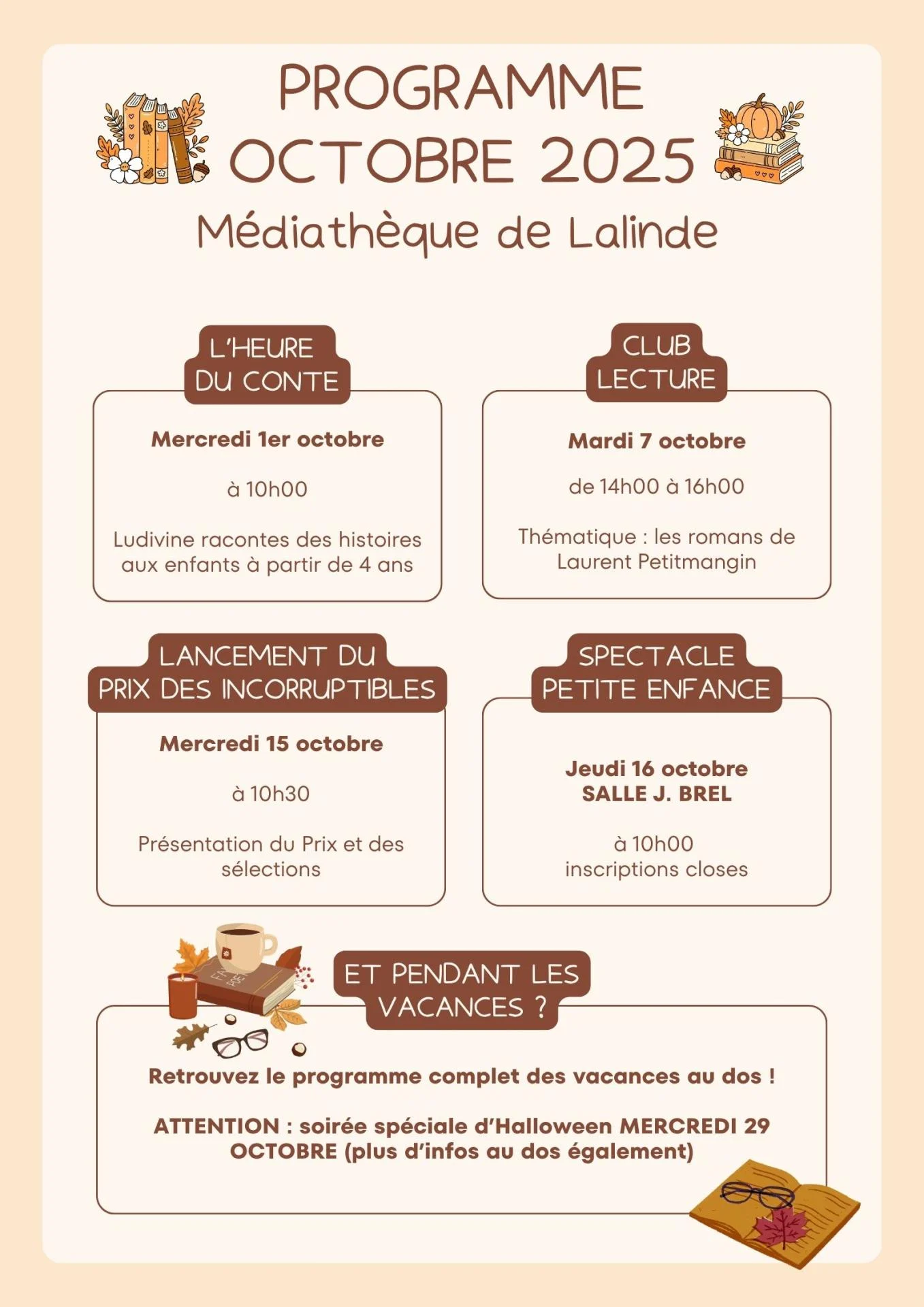 Prog Octobre 2025