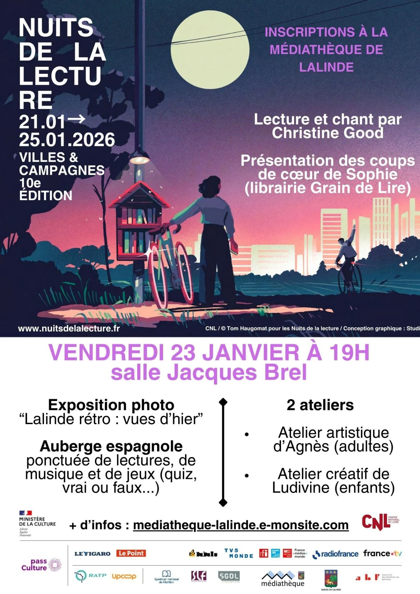 Affiche nuit de la lecture lalinde a3