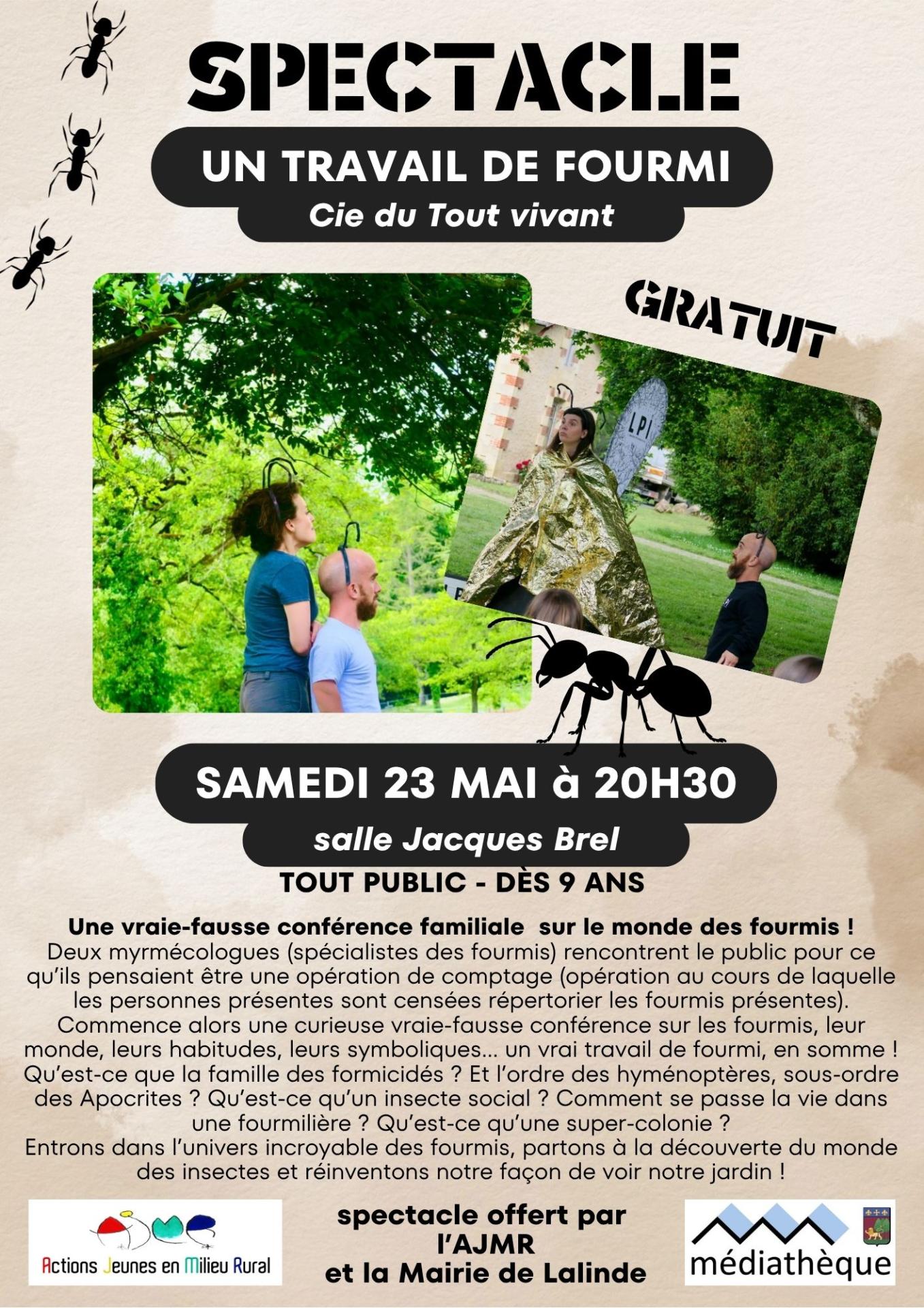 Affiche spectacle un travail de fourmi 23 mai 2027