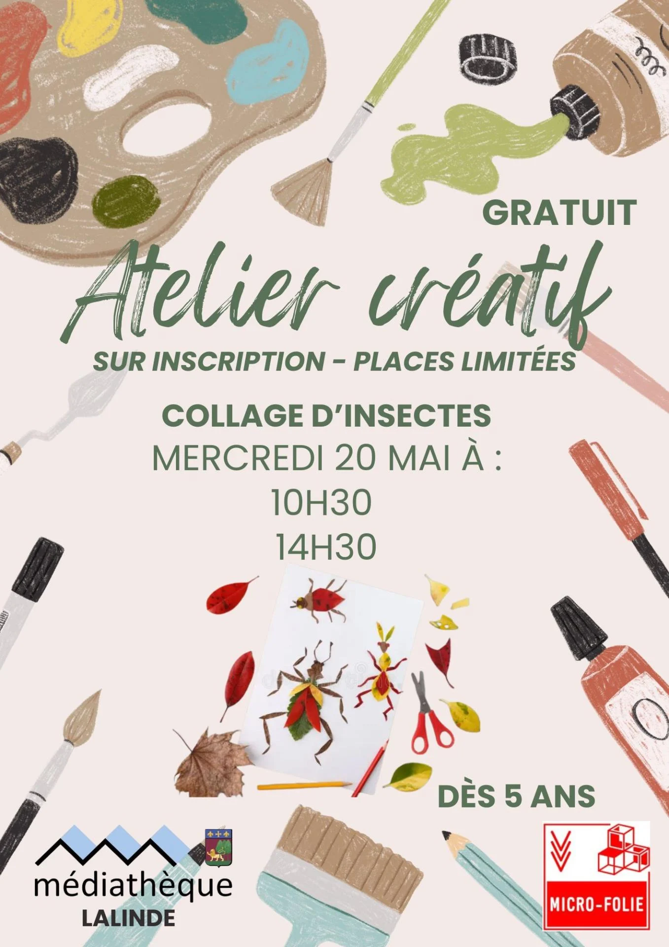 Atelier collage d insectes