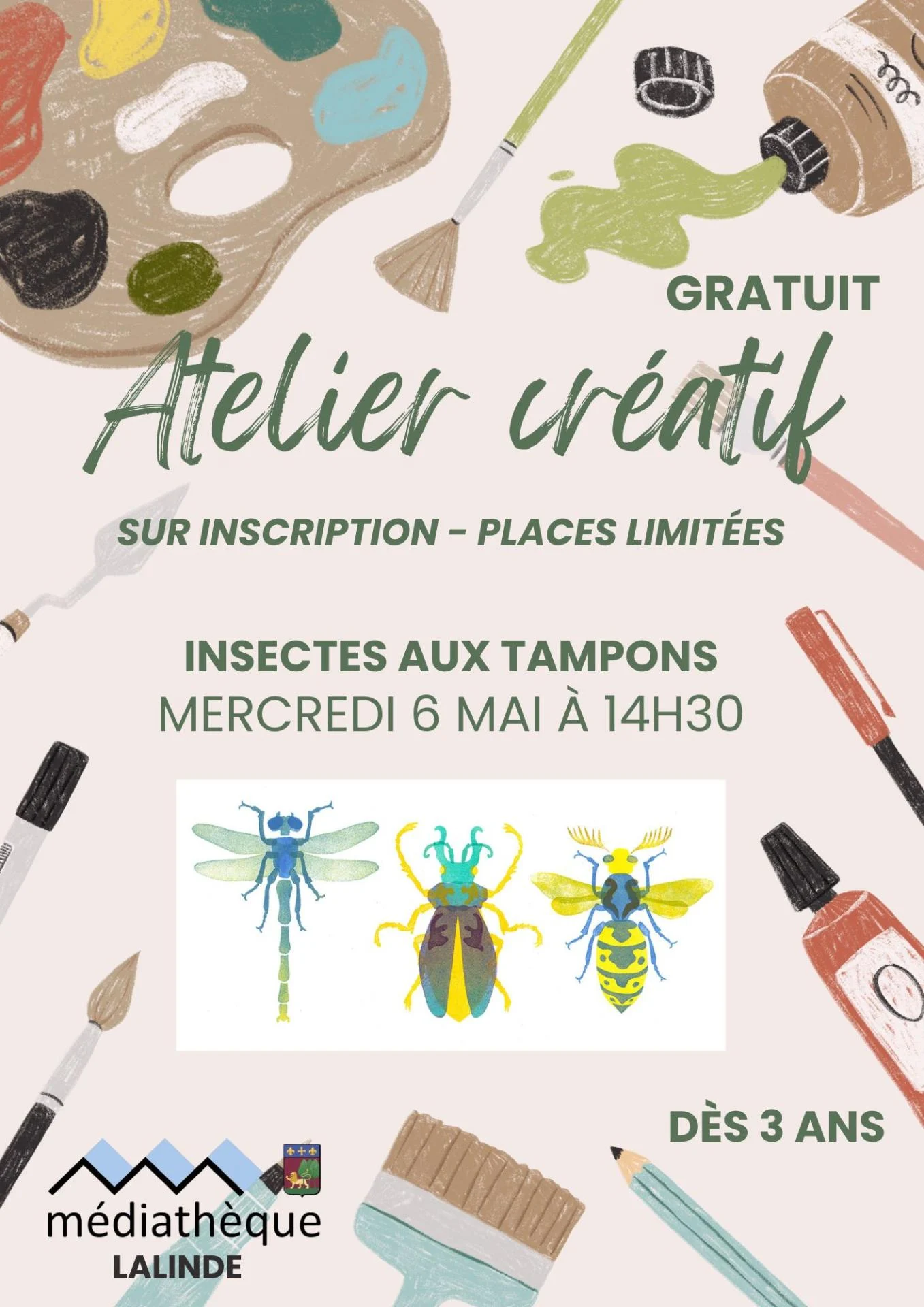 Atelier insectes aux tampons