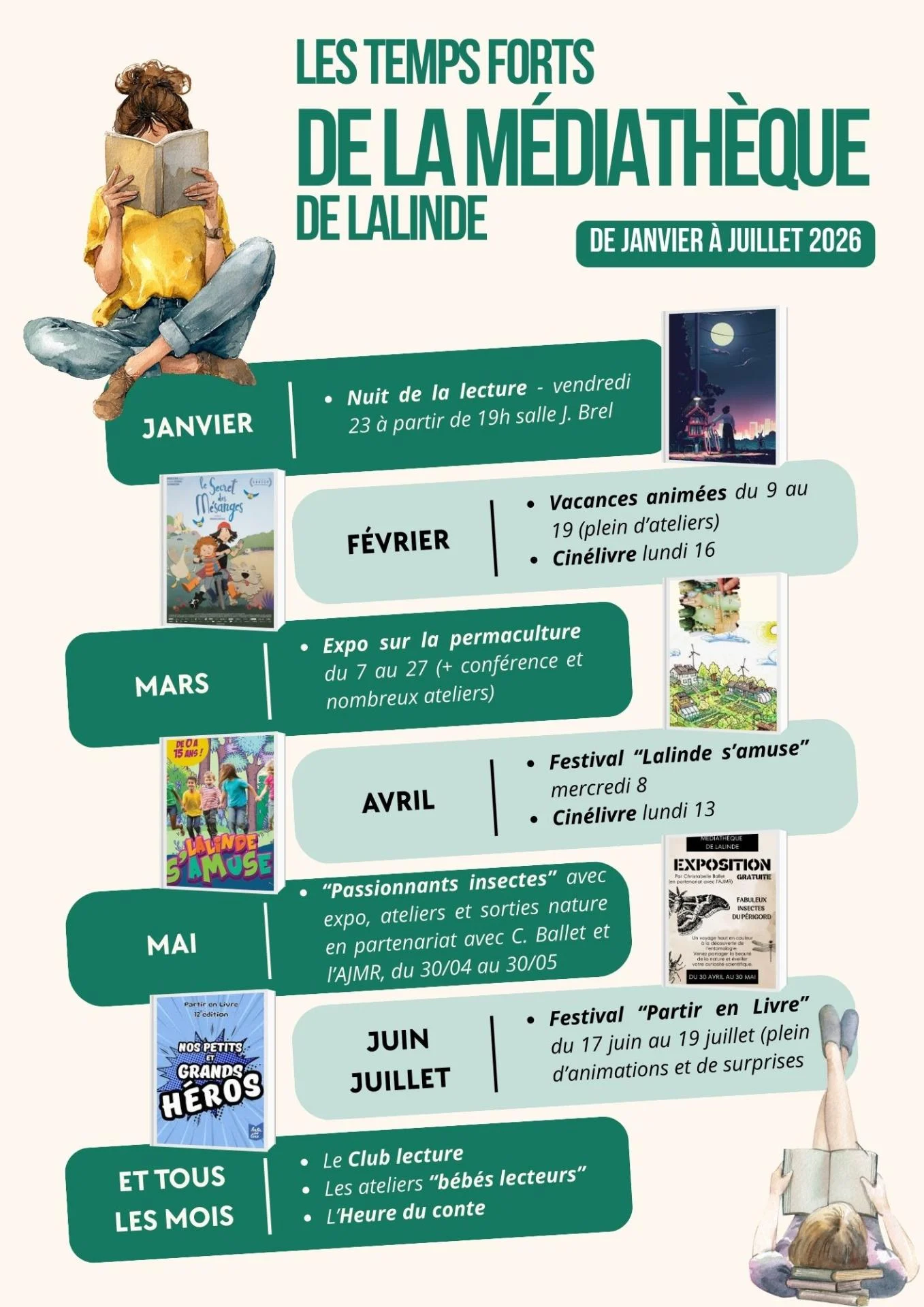 Programme animations mediatheque janvier a juin 2026